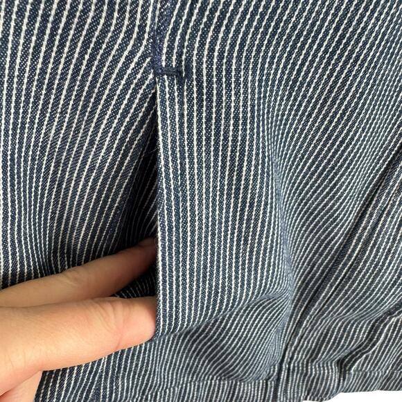 Live A Little Blue White Pinstriped Full Zip Collared Jacket Pockets Size S - Picture 5 of 8